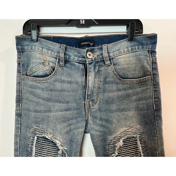 Kayden K Distressed Skinny Denim Jeans Mens Size 30 - Picture 3 of 7